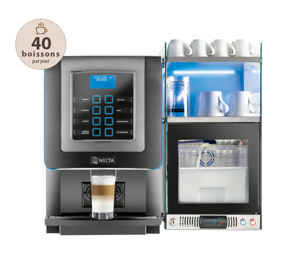 machines a cafe Koro avec accessoires et frigo
